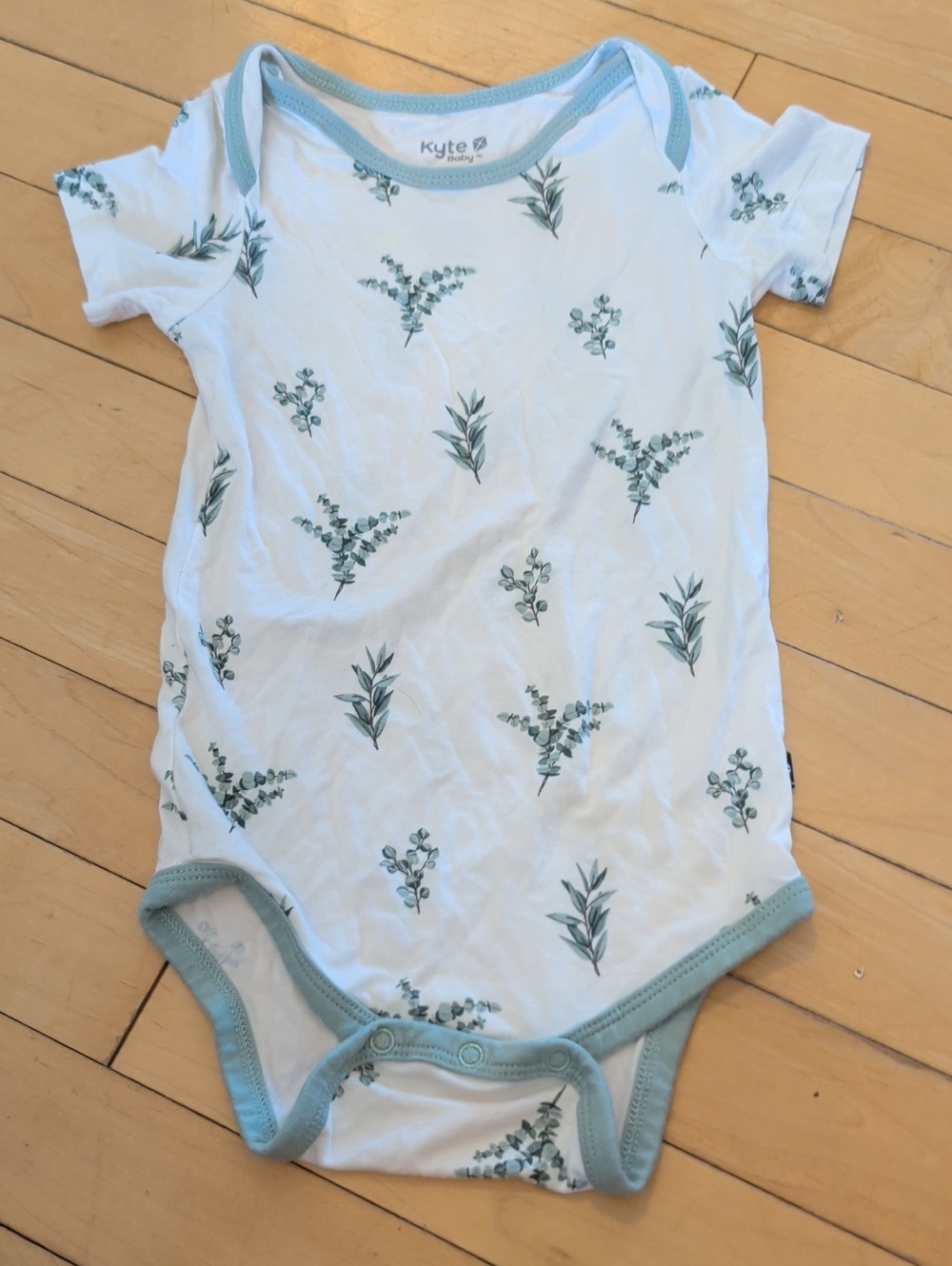 Kyte BABY White One-Piece Bodysuit Onesie Eucalyptus 18-24m
